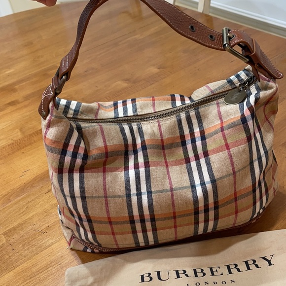 Authentic Burberry canvas plaid hobo - Picture 7 of 12